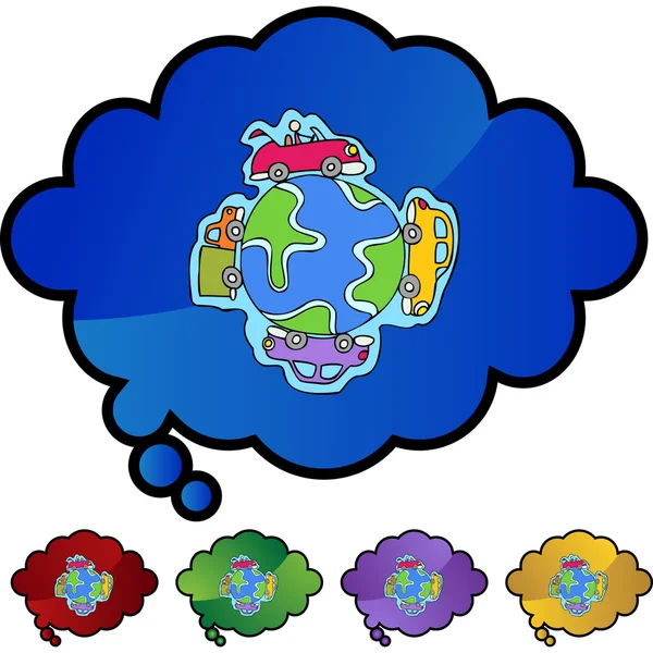 Coche Globe icono web — Archivo Imágenes Vectoriales
