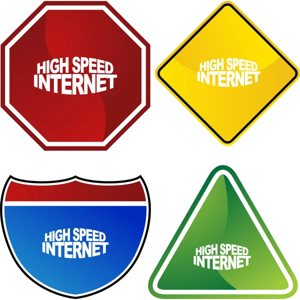 High Speed Internet sign — Stock Vector