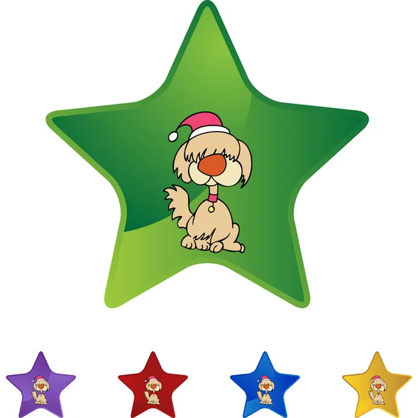 Icône web pour chien Noël — Image vectorielle