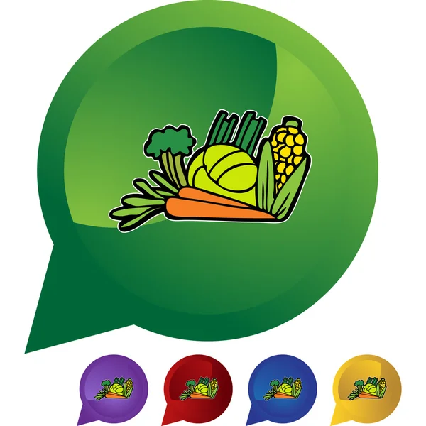 Gemüse-Symbol-Taste — Stockvektor