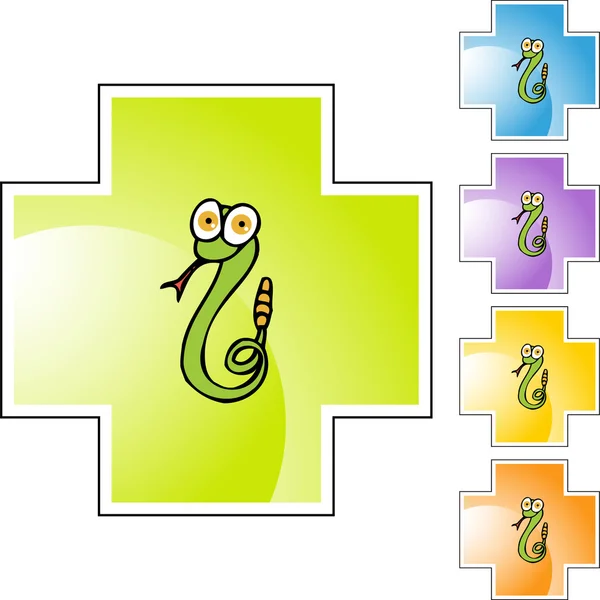 Botón web de serpiente de cascabel — Vector de stock