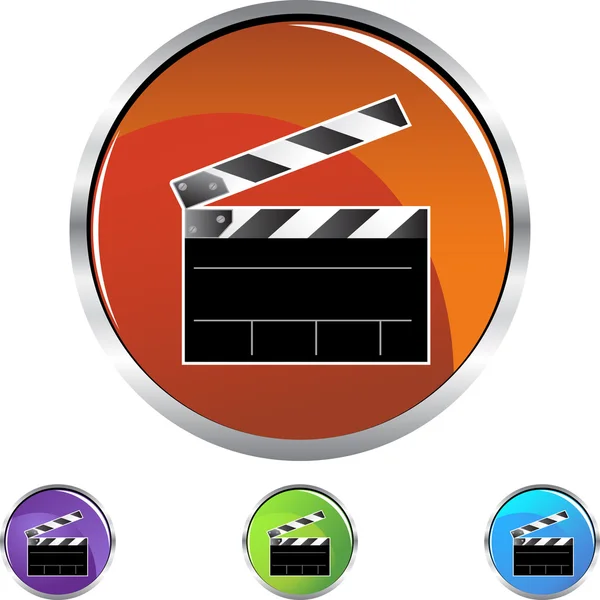 Filme Clapboard botão web — Vetor de Stock