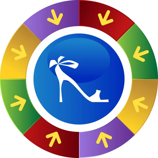 High heel shoe web button — Stock Vector