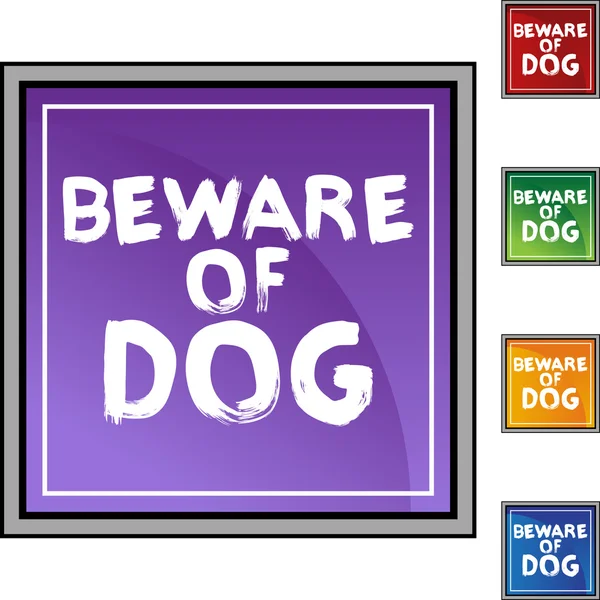 Beware of Dog colorful icons — Stock Vector