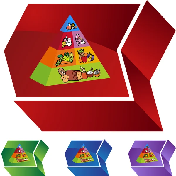 Bouton web pyramide alimentaire — Image vectorielle