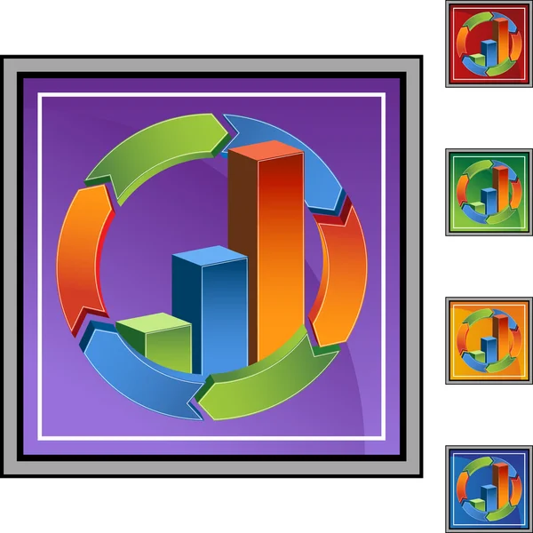 Liggande diagramknappen web — Stock vektor