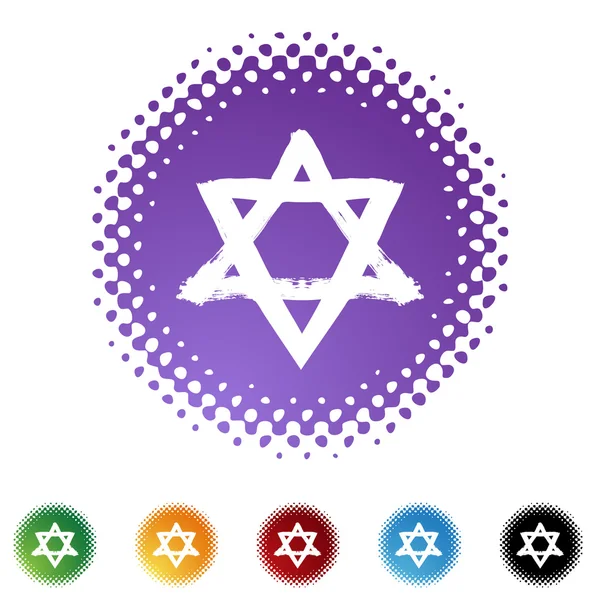 Judiska Star spindelväv ikonen — Stock vektor