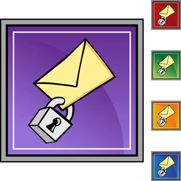 Botón icono de correo electrónico seguro — Archivo Imágenes Vectoriales