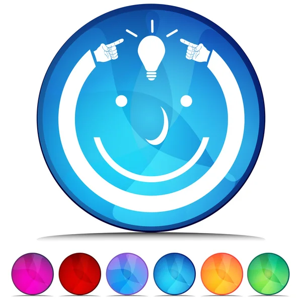 Idea Man Shiny Button Set — Stock Vector