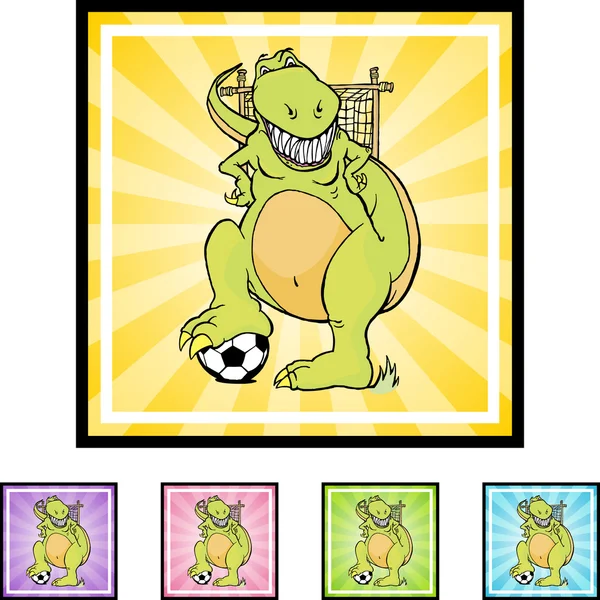 Иконка футбольного динозавра — стоковый вектор