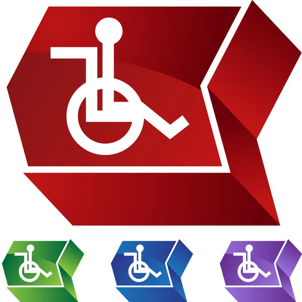 Icône web en fauteuil roulant — Image vectorielle