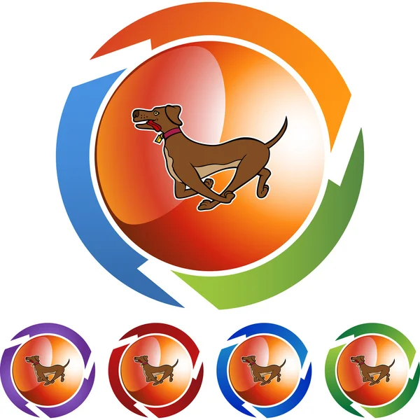 Running Dog icono web — Archivo Imágenes Vectoriales