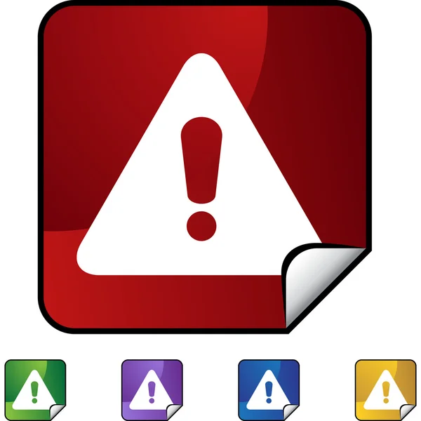 Warning sign web button — Stock Vector