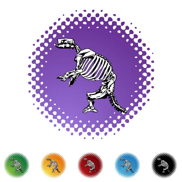 Fossil Bones web button — Stock Vector