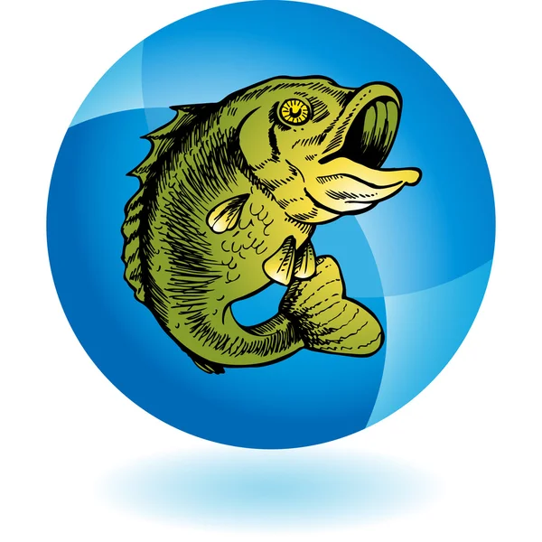 Big Mouthed Bass icono web — Vector de stock