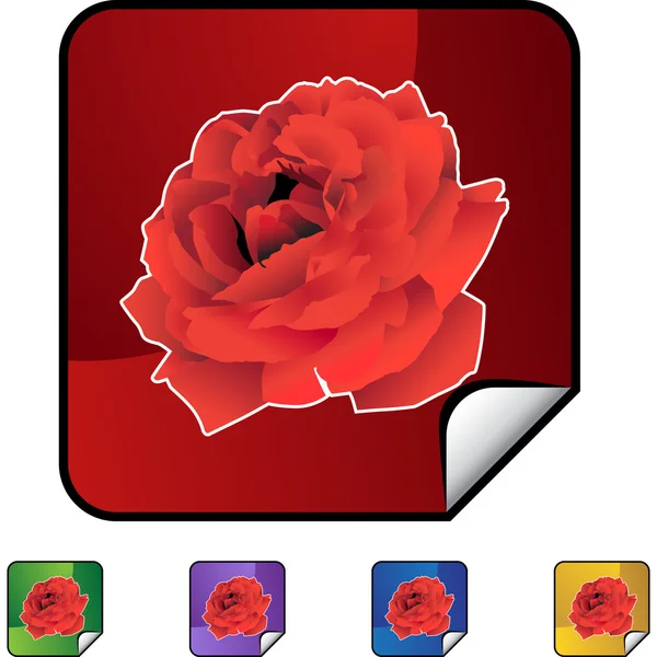 Rose icono web — Archivo Imágenes Vectoriales