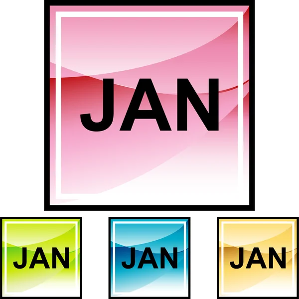 Januari web knop — Stockvector