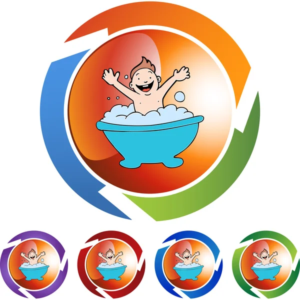 Baby Bath web icon — Stock Vector