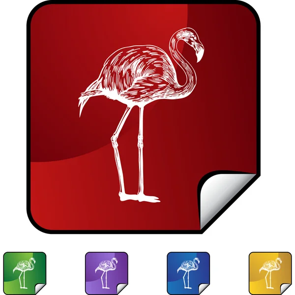 Ícone web Flamingo rosa — Vetor de Stock