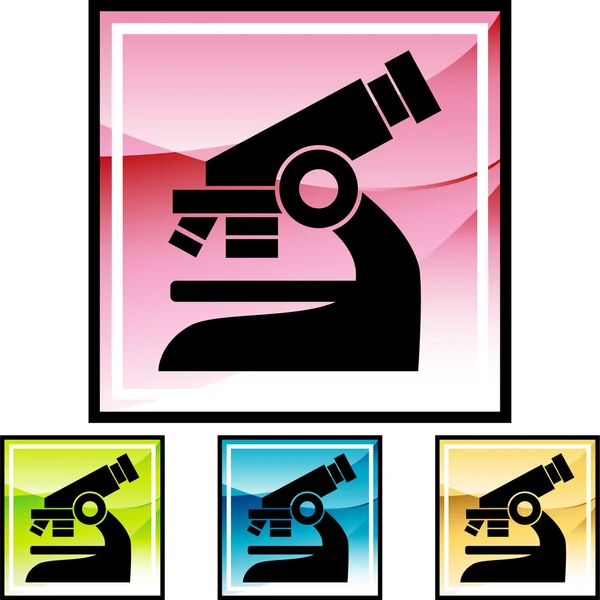 Microscope web button — Stock Vector