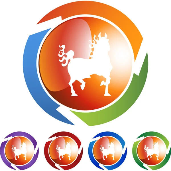 Icono del caballo icono web — Vector de stock