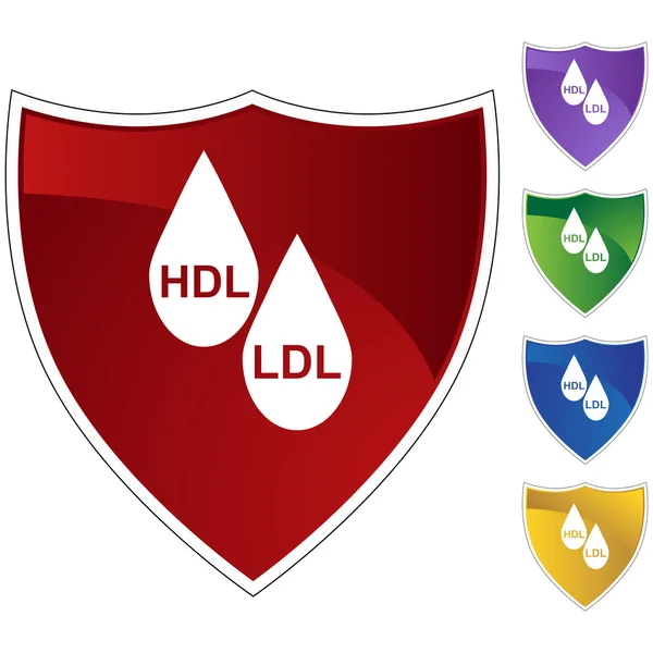 HDL LDL Colesterol botón web — Archivo Imágenes Vectoriales