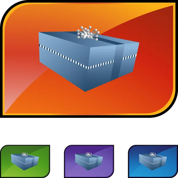 Geschenk Box web knop — Stockvector