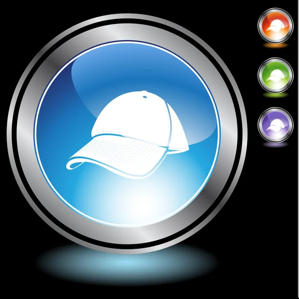 Baseball cap Chrome Icon Set — Stock Vector