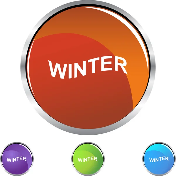Bouton web signe hiver — Image vectorielle