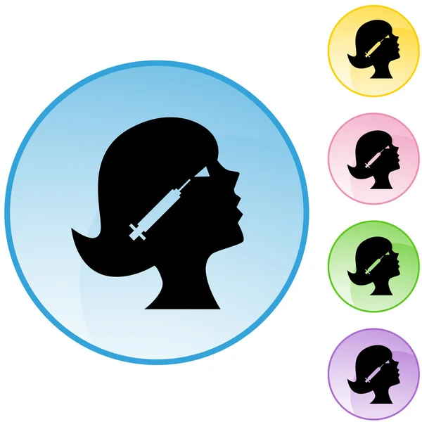 Γυναίκα με αλλαντική τοξίνη στο κεφάλι — Διανυσματικό Αρχείο