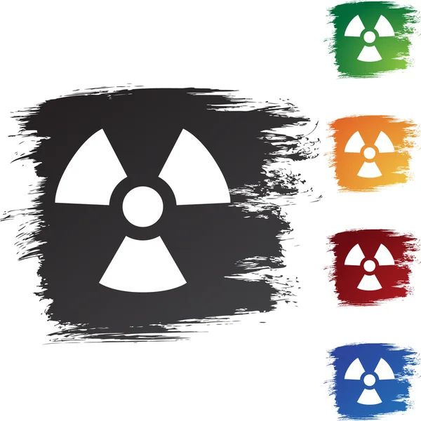 Icône web Avertissement radioactif — Image vectorielle