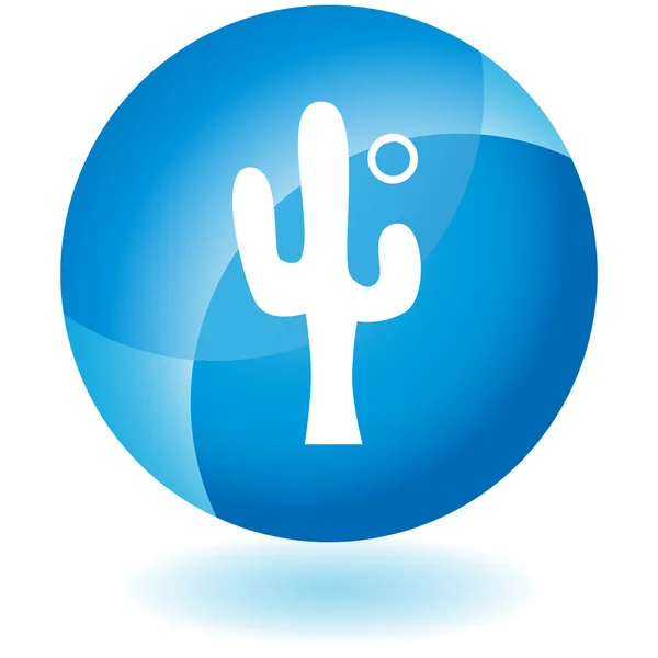 Botón icono de cactus — Vector de stock
