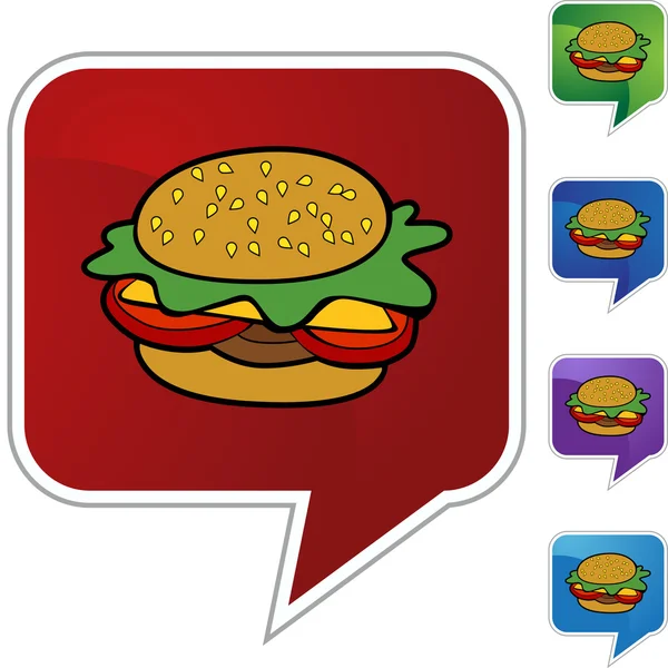 Burger web button — Stock Vector