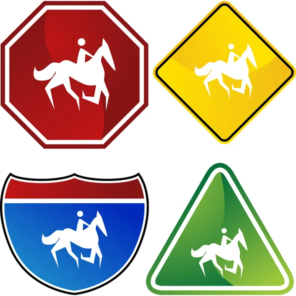 Icono de jinete de caballo — Vector de stock