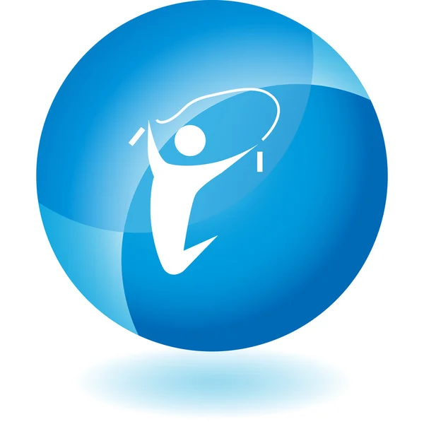 Icône bleue transparente de corde sautante — Image vectorielle
