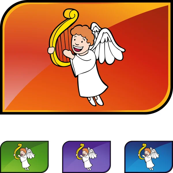 Jongen Angel web pictogram — Stockvector