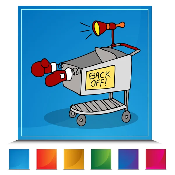 Juego de botones de batalla de carro de compras — Vector de stock