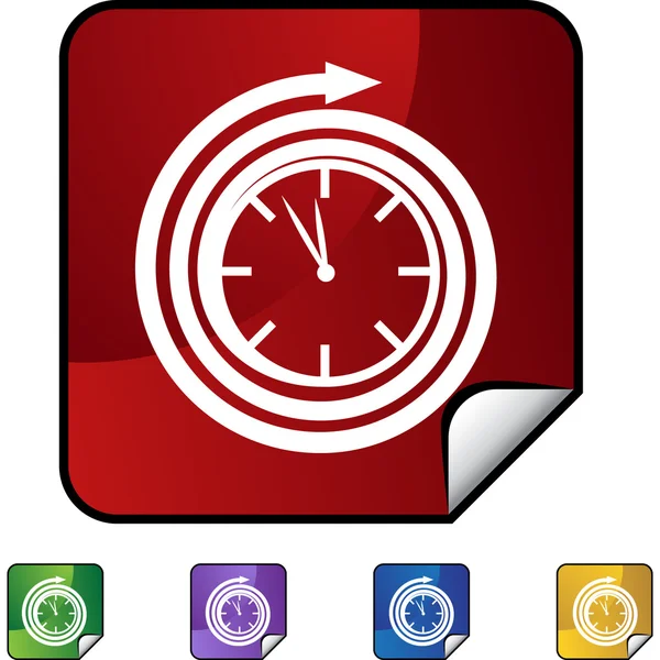 Reloj botón web — Vector de stock