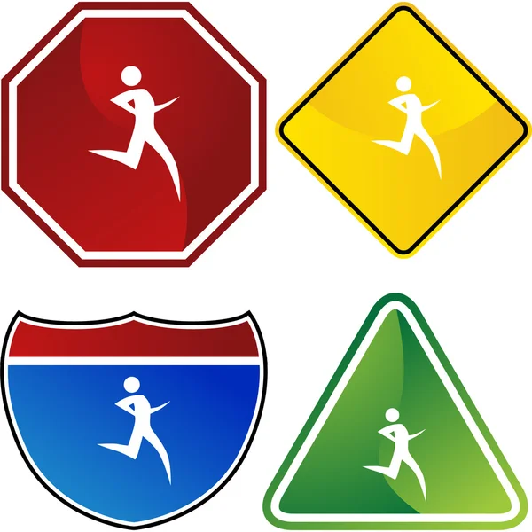 Runner Icon set — Stok Vektör