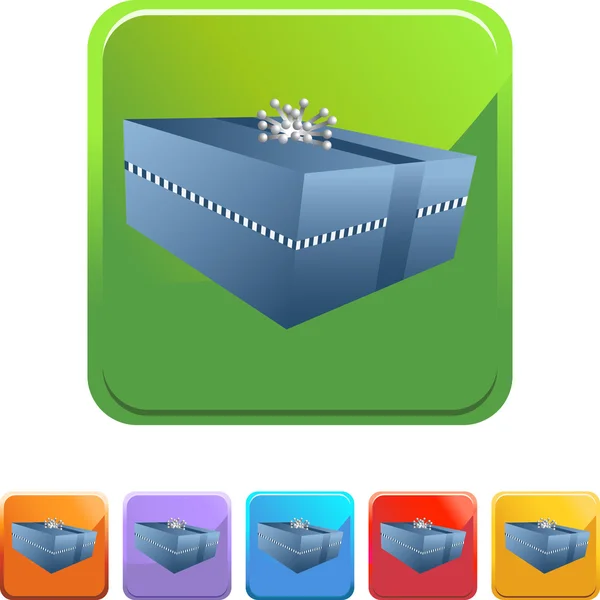 Caja de regalo botón web — Archivo Imágenes Vectoriales