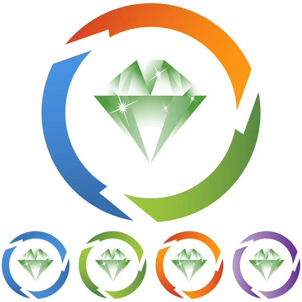 Emerald ikonen knapp — Stock vektor