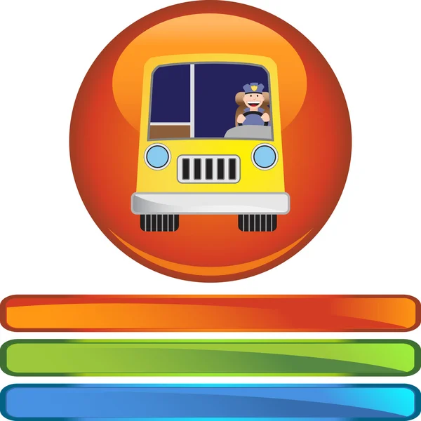 Bus Driver web button — Stock Vector