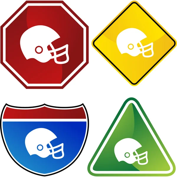 Football helmet web button — Stock Vector