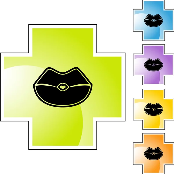 Kiss web button — Stock Vector