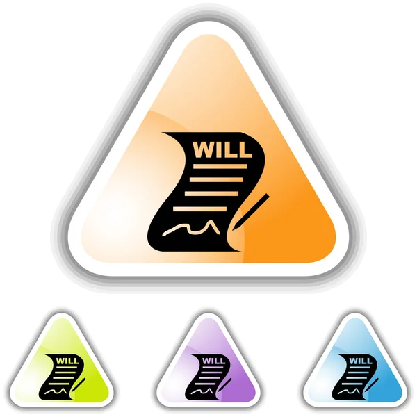 Signed Will web icon — Stock Vector