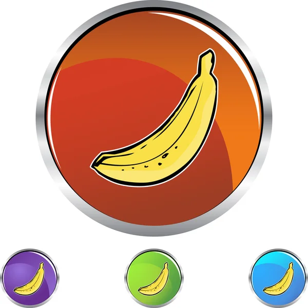 Botón icono de plátano — Vector de stock