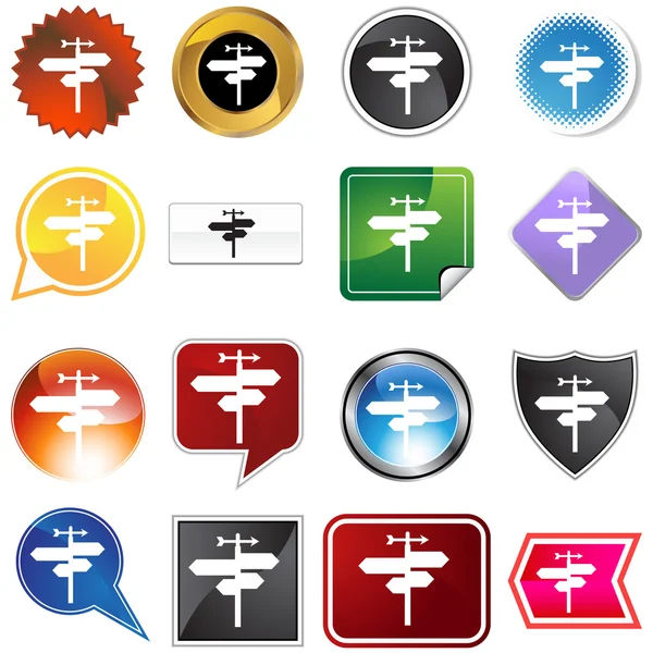 Crossroads Icon Set — Stock Vector