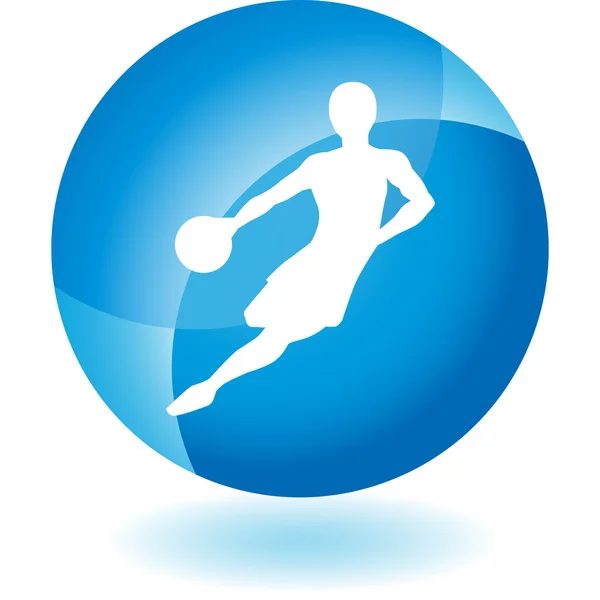 Basketball web button — Stock Vector