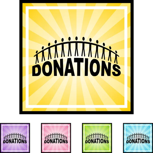 Donations web button — Stock Vector