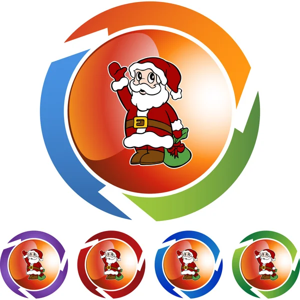 Santa κουμπί web — Διανυσματικό Αρχείο